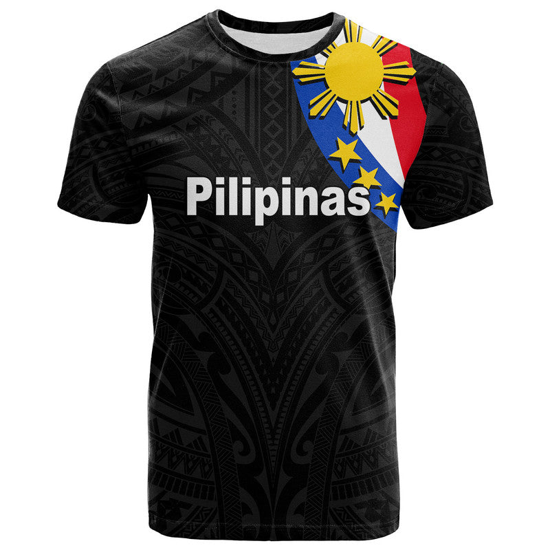 Custom Pilipinas T Shirt Simple Style Black LT6 - Wonder Print Shop