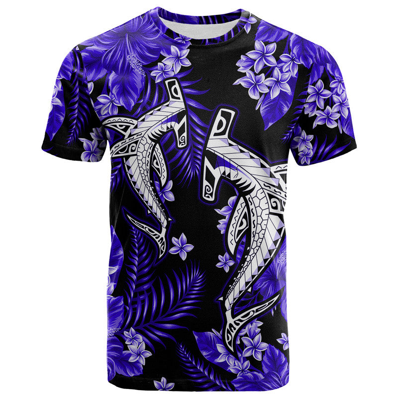 Hawaii Summer Colorful Shark T Shirt Dark Blue LT6 - Wonder Print Shop