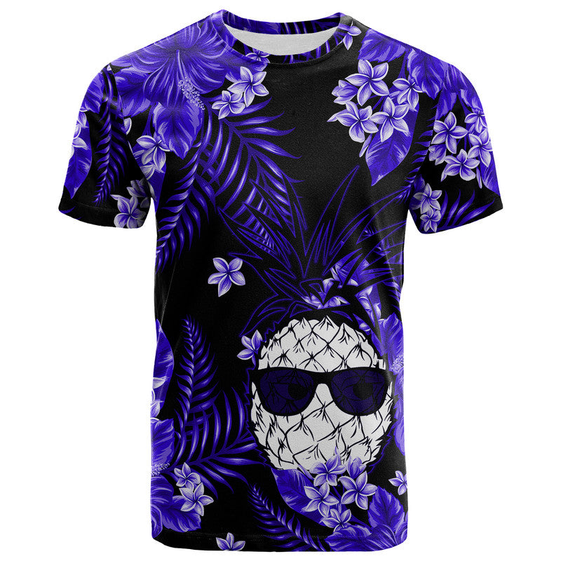 Hawaii Summer Colorful Pineapple T Shirt Dark Blue LT6 - Wonder Print Shop