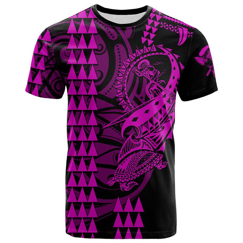 Custom Hawaii Polynesian Warrior Kakau T Shirt Purple LT6 - Wonder Print Shop
