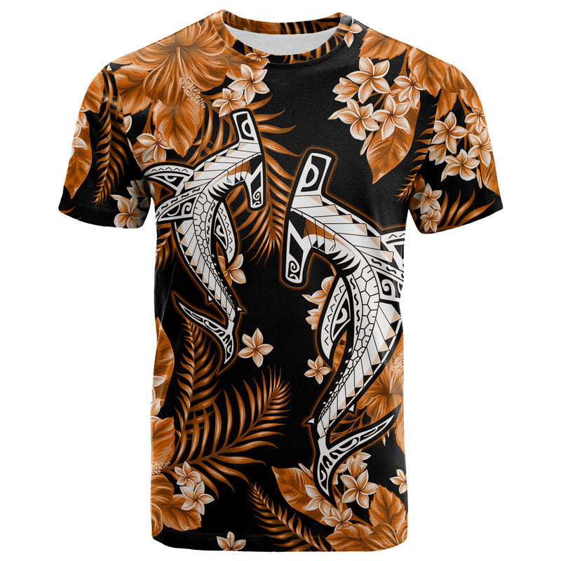 Hawaii Summer Colorful Shark T Shirt Orange LT6 - Wonder Print Shop
