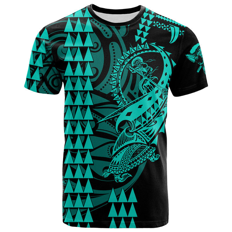 Custom Hawaii Polynesian Warrior Kakau T Shirt Green LT6 - Wonder Print Shop