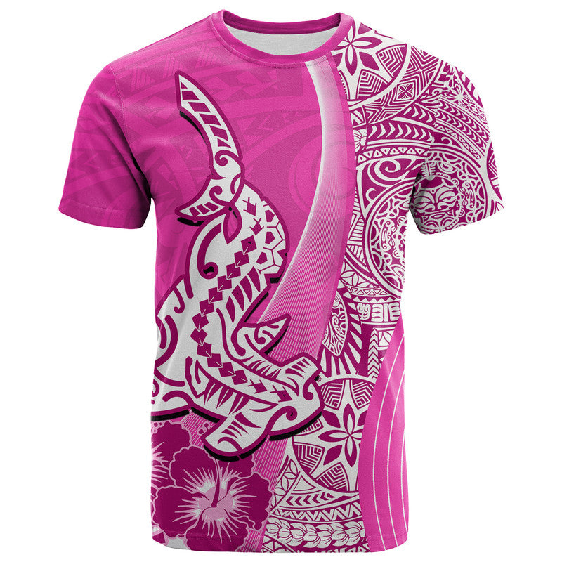 Hawaiian Shark Polynesian T Shirt Vibe Pink Style LT6 - Wonder Print Shop