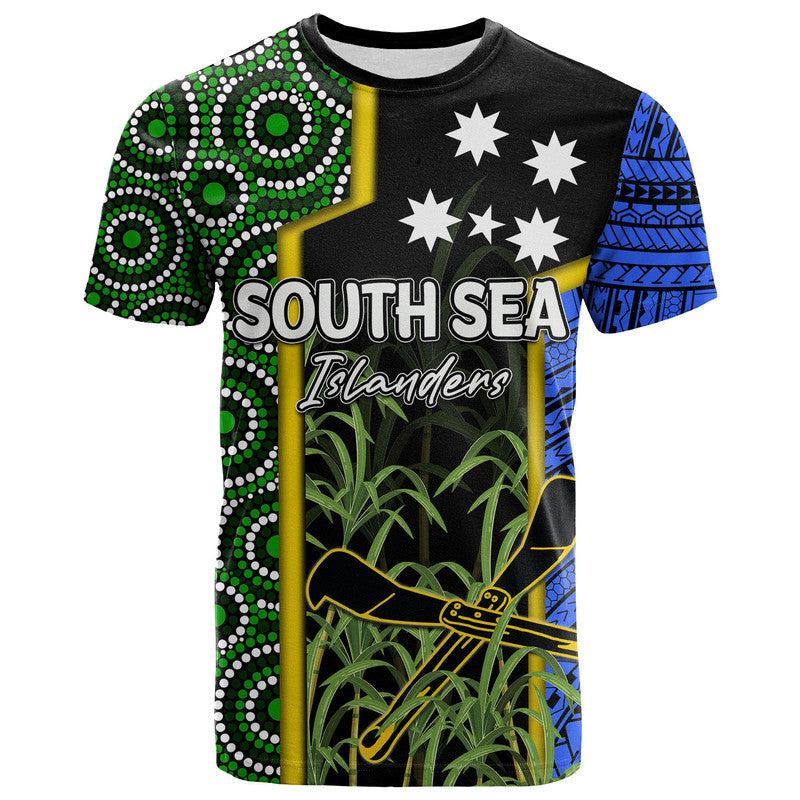 Custom South Sea Islanders Flag Style T Shirt Kanaka LT6 - Wonder Print Shop