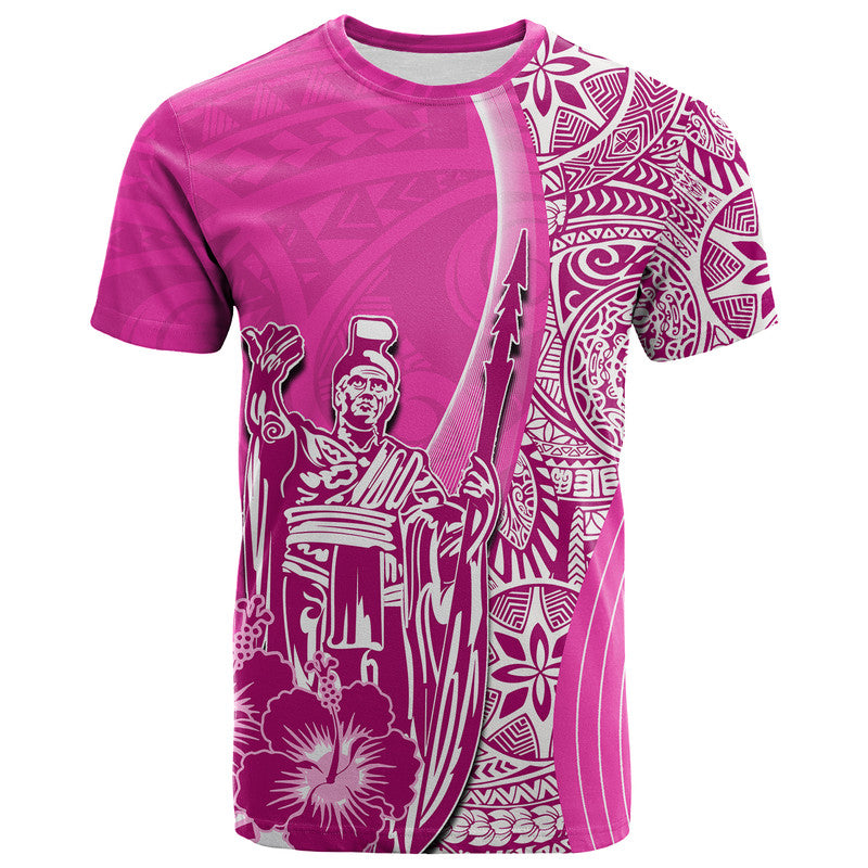 Hawaiian King Kamehameha T Shirt Vibe Pink Style LT6 - Wonder Print Shop