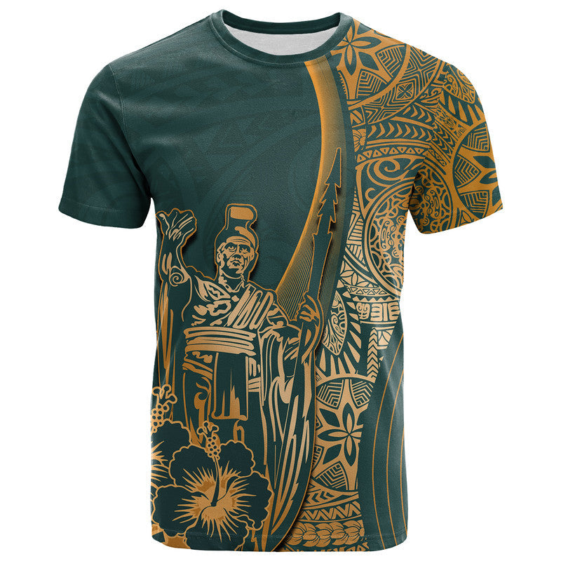 Hawaiian King Kamehameha T Shirt Vibe Green Style LT6 - Wonder Print Shop