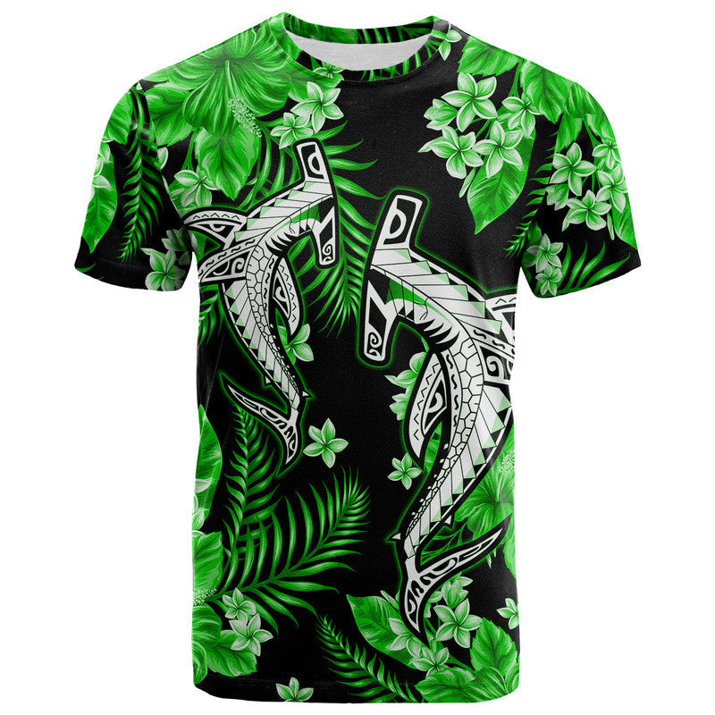 Hawaii Summer Colorful Shark T Shirt Green LT6 - Wonder Print Shop