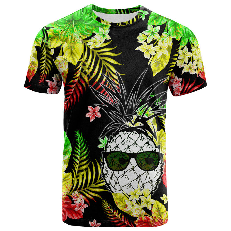 Hawaii Summer Colorful Pineapple T Shirt Reggage LT6 - Wonder Print Shop