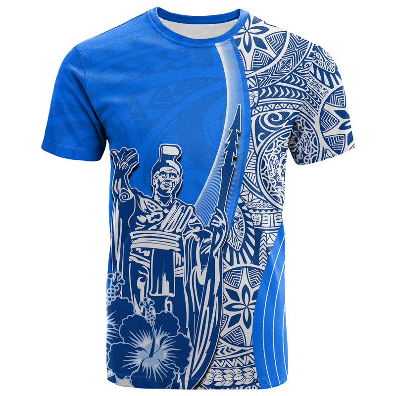 Hawaiian King Kamehameha T Shirt Vibe Blue Style LT6 - Wonder Print Shop