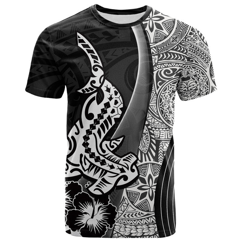 Hawaiian Shark Polynesian T Shirt Vibe Black Style LT6 - Wonder Print Shop