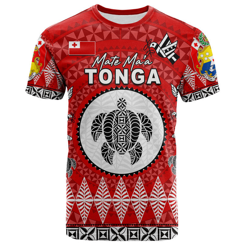 Custom Mate MaA Tonga Ngatu Fonu Rugby T Shirt LT6 - Wonder Print Shop