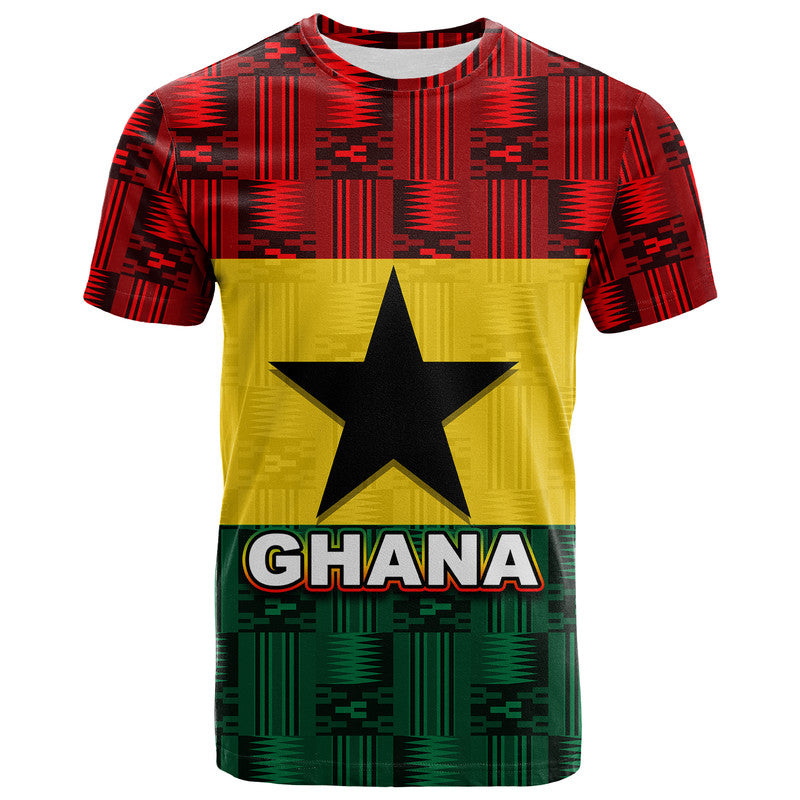 Custom Ghana Flag Mix Patterns T Shirt LT6 - Wonder Print Shop