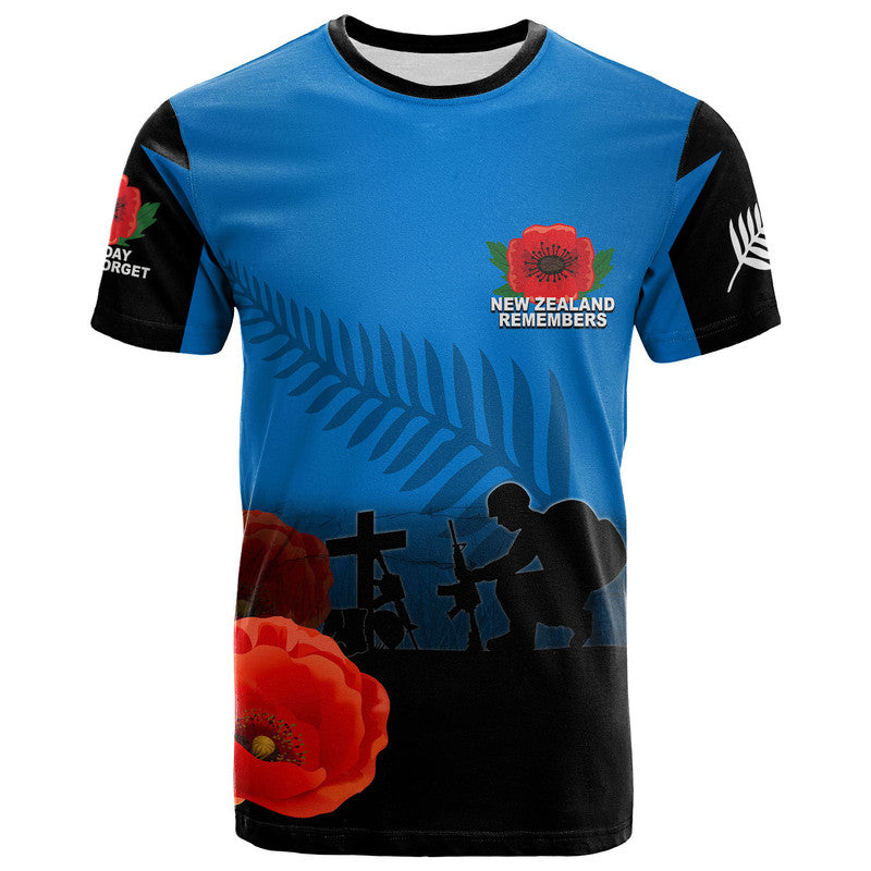 Custom Anzac Day New Zealand Remembers T Shirt LT6 - Wonder Print Shop