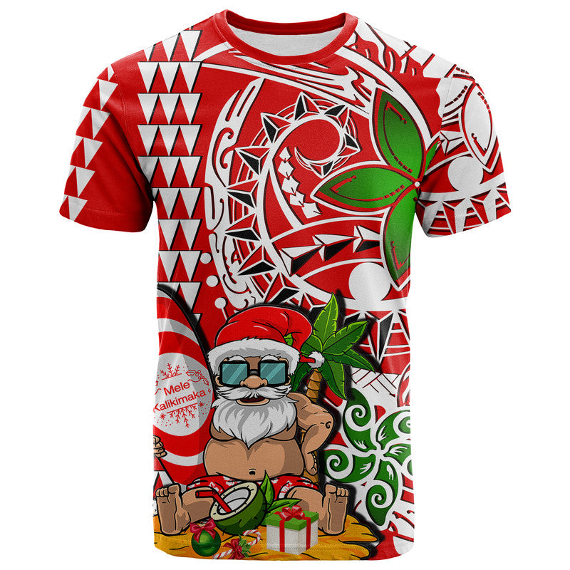 Hawaii Mele Kalikimaka Santa Claus Beach T Shirt LT6 - Wonder Print Shop