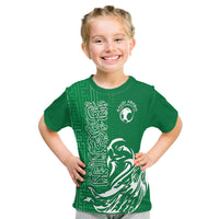 Custom Saudi Arabia Football Falcon Bird And Arabic Text T Shirt - Wonder Print Shop