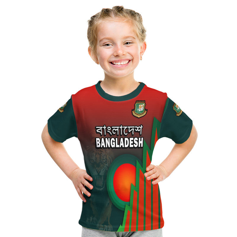 Bangladesh Bangla Tigers Cricket T Shirt Tigers and Bangladesh Flag - Wonder Print Shop