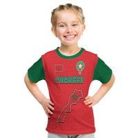 Custom Morocco Football Mixed Flag Map Style T Shirt - Wonder Print Shop
