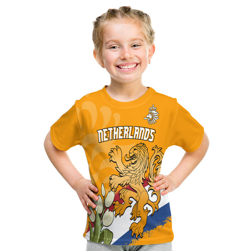 Netherlands Football Flag Mix Tulip Flower T Shirt - Wonder Print Shop
