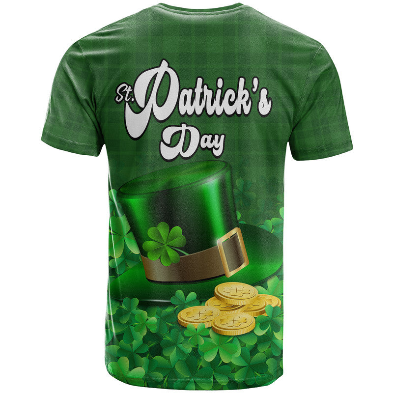 St Patricks Day T Shirt Green Leprechaun Hat With Clover Leaf No2 - Wonder Print Shop