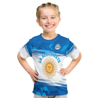 Custom Argentina Sol de Mayo La Albiceleste Flag Style T Shirt Blue - Wonder Print Shop
