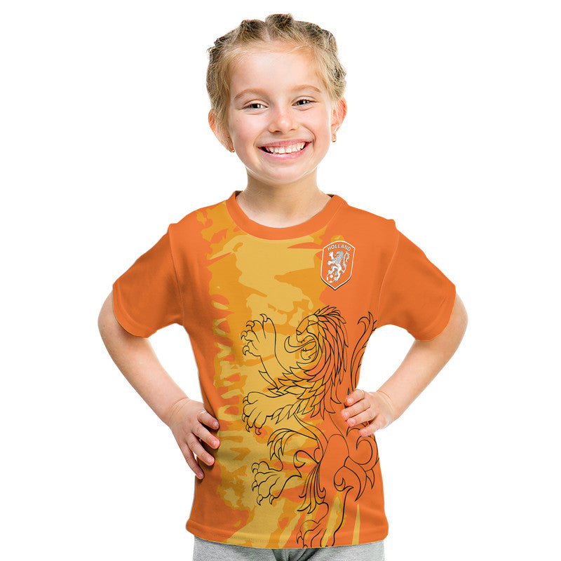 Custom Netherlands Football Oranje Sport Design T Shirt - Wonder Print Shop