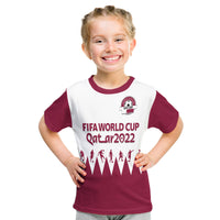 Custom Qatar WC 2022 Flag Style T Shirt The Maroon Football Player - Wonder Print Shop