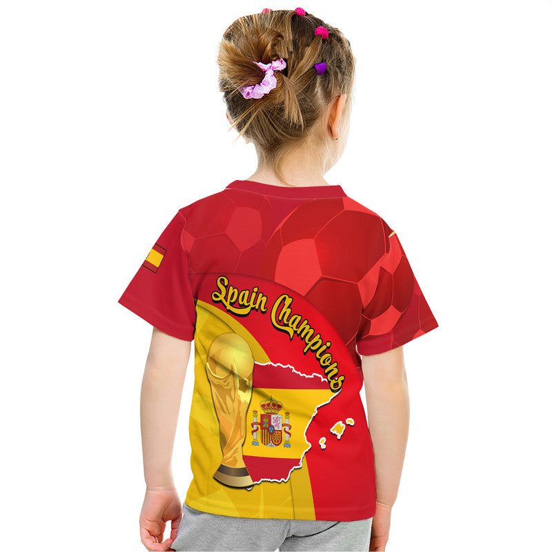 Spain Football Champions T Shirt Spain Coat Of Arms And Trophy - Wonder Print Shop