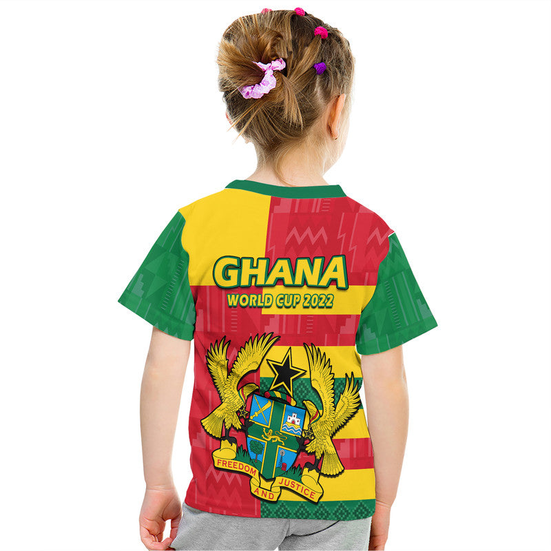 Ghana Football Flag Color Mixed Kente Pattern T Shirt - Wonder Print Shop
