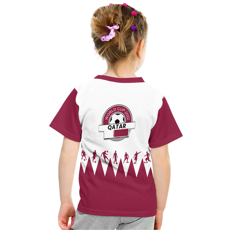 Qatar WC 2022 Flag Style T Shirt The Maroon Football Player - Wonder Print Shop