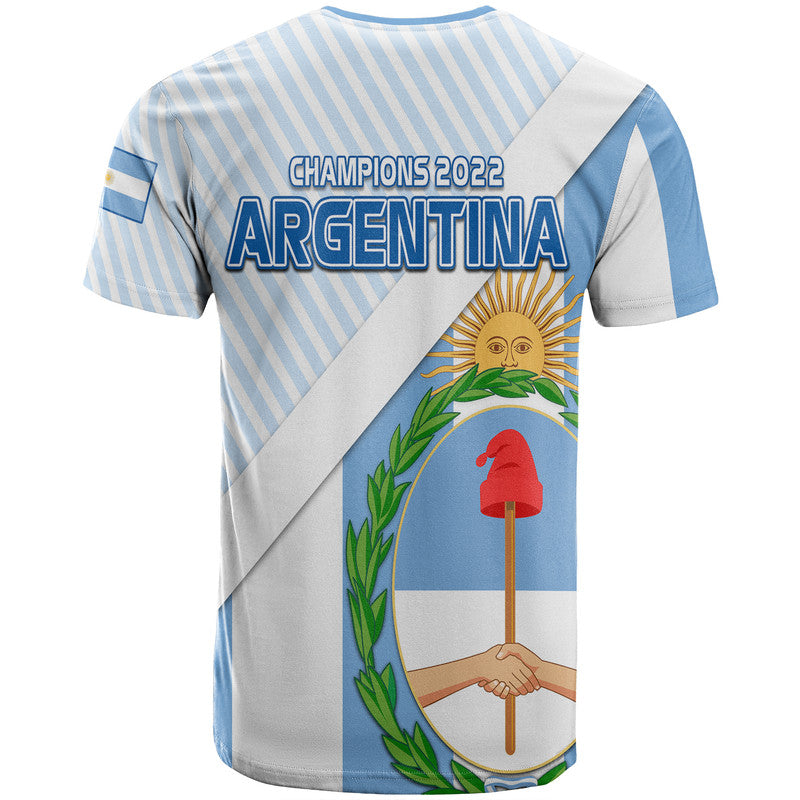 Argentina Champions World Cup 2022 T Shirt La Albiceleste Sol de Mayo - Wonder Print Shop