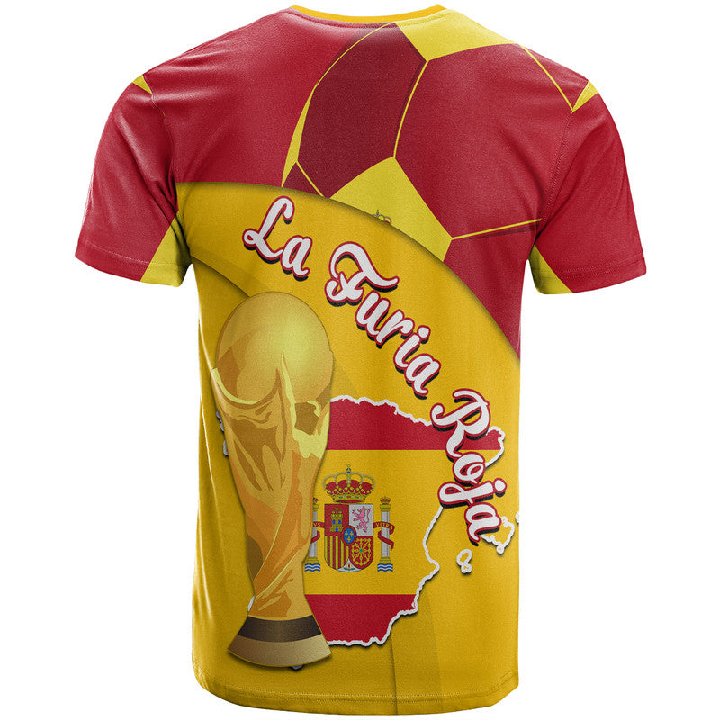 Spain Football Champions T Shirt Spain Flag With Soccer Ball - Wonder Print Shop
