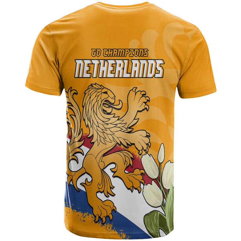 Netherlands Football Flag Mix Tulip Flower T Shirt - Wonder Print Shop