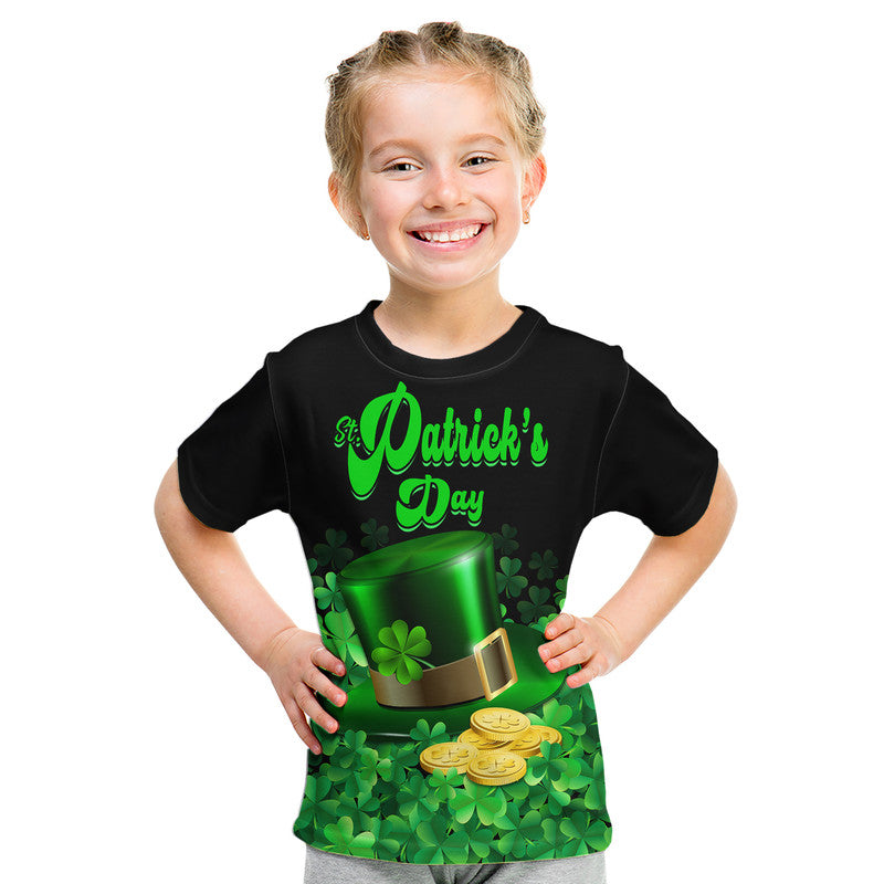 Custom St Patricks Day T Shirt Green Leprechaun Hat With Clover Leaf - Wonder Print Shop