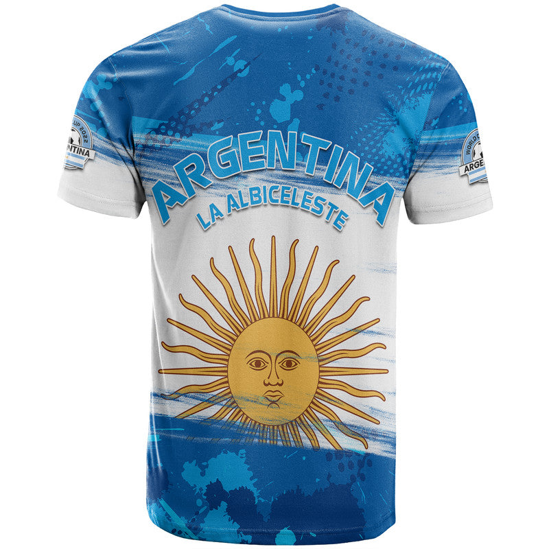 Argentina Sol de Mayo La Albiceleste Flag Style T Shirt Blue - Wonder Print Shop