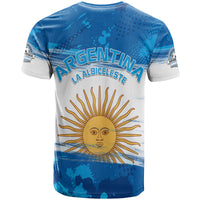 Argentina Sol de Mayo La Albiceleste Flag Style T Shirt Blue - Wonder Print Shop