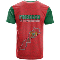 Morocco Football Mixed Flag Map Style T Shirt - Wonder Print Shop