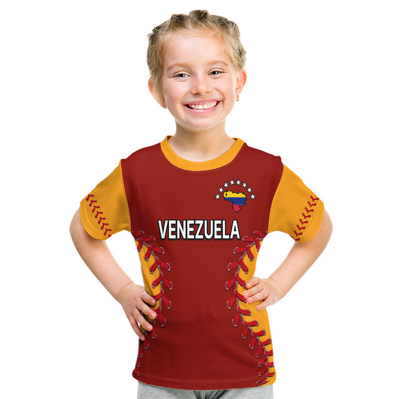 custom-personalised-venezuela-baseball-flag-map-kid-t-shirt