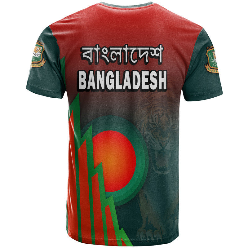 Bangladesh Bangla Tigers Cricket T Shirt Tigers and Bangladesh Flag - Wonder Print Shop