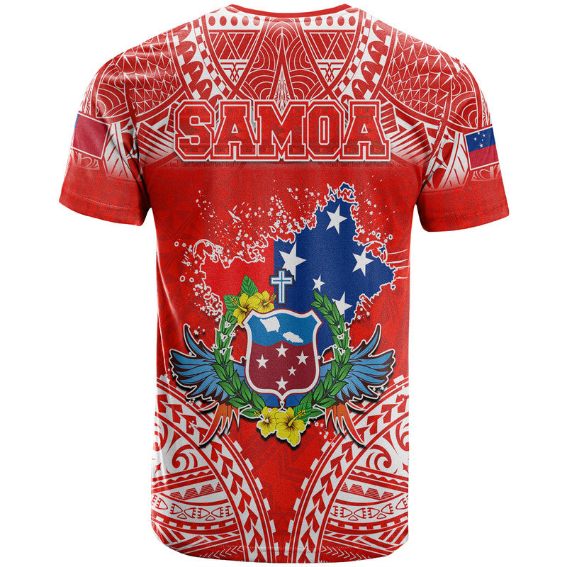 Toa Samoa Polynesian Rugby T Shirt Samoan Flag Red Color - Wonder Print Shop