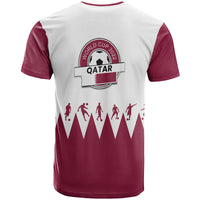 Qatar WC 2022 Flag Style T Shirt The Maroon Football Player - Wonder Print Shop