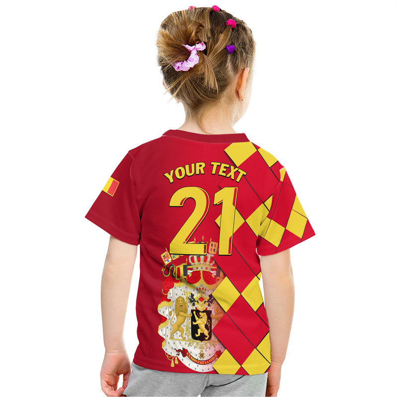 Custom Belgium Football Champions Great Coat of Arms T Shirt - Wonder Print Shop