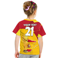 Custom Spain Football Champions T Shirt Spain Flag With Soccer Ball - Wonder Print Shop