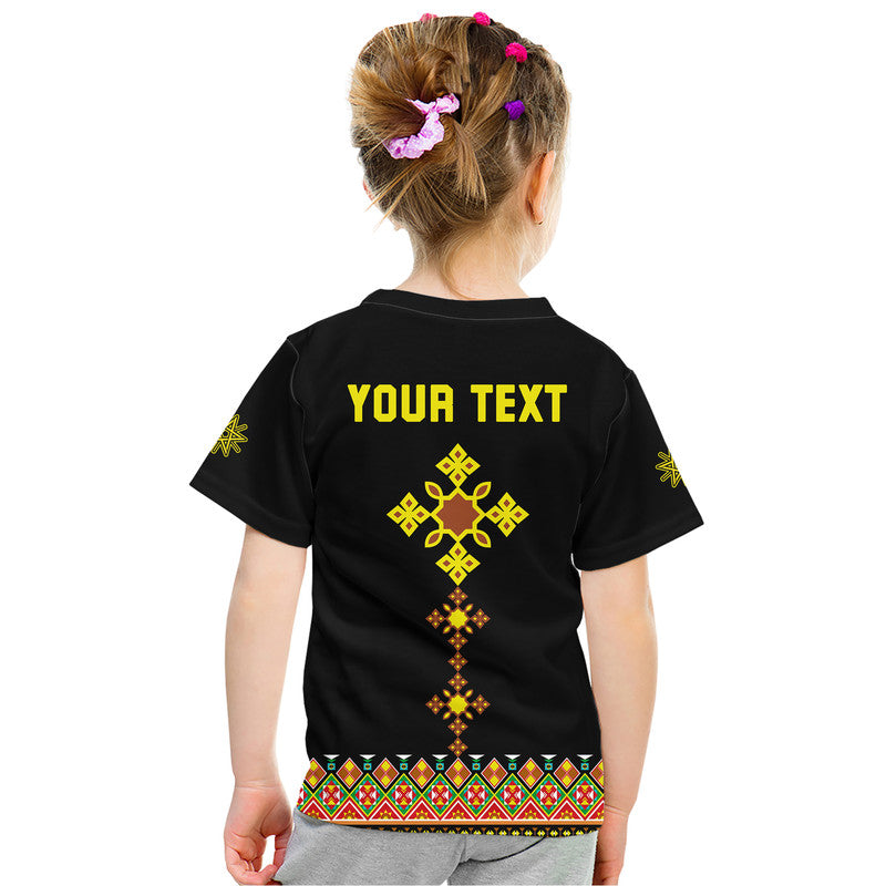 Custom Ethiopia Cross T Shirt Geometric Ethnic - Wonder Print Shop