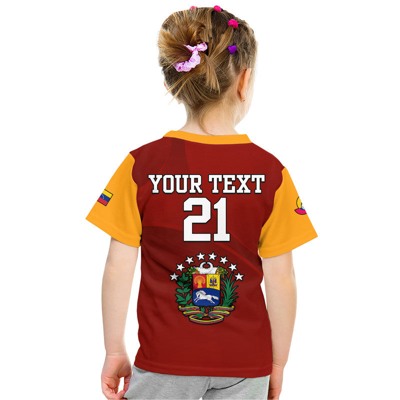 (Custom Personalised) Venezuela Baseball 2023 Kid T Shirt Venezuela Coat Of Arms - Wonder Print Shop