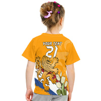 Custom Netherlands Football Flag Mix Tulip Flower T Shirt - Wonder Print Shop