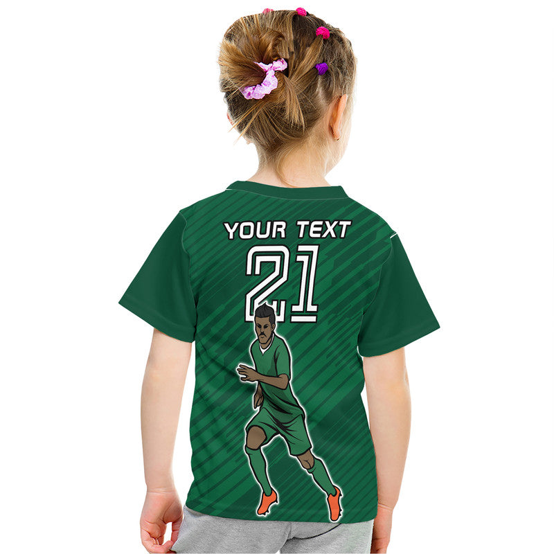 Custom Saudi Arabia Football with Flag Background T Shirt - Wonder Print Shop