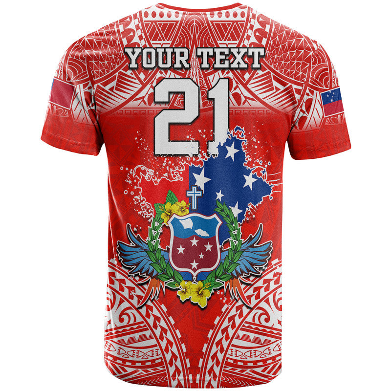 Custom Toa Samoa Polynesian Rugby T Shirt Samoan Flag Red Color - Wonder Print Shop