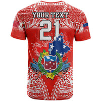 Custom Toa Samoa Polynesian Rugby T Shirt Samoan Flag Red Color - Wonder Print Shop