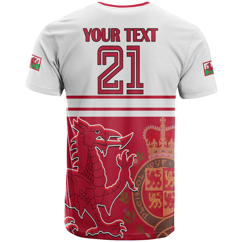 Custom Wales Football Qatar 2022 Cymru Coat of Arms Red T Shirt - Wonder Print Shop