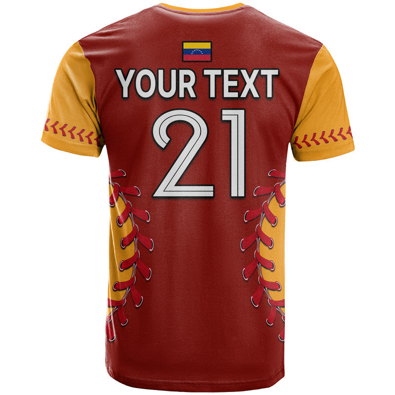 Custom Venezuela Baseball Flag Map T Shirt - Wonder Print Shop